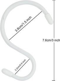 Listing 2 of 5 for 10 Pack 3 inch Small S Hook, Vinyl Coated S Hooks with Rubber Stopper Non S