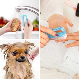 Listing 5 of 5 for 4Pcs Handle Grip Nail Brush, Nail Brushes Hand Fingernail Brush Cleaner Scr