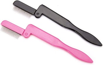 Listing 2 of 5 for Eyelash Comb, Folding Stainless Steel Eyelash Eyebrow Comb Brow Brush Beaut