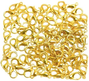 Listing 1 of 2 for Curved Lobster Clasps - 200 Lobster Clasps Gold Plated 100(12x6) 100(10x5)
