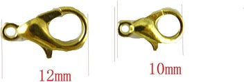Listing 2 of 2 for Curved Lobster Clasps - 200 Lobster Clasps Gold Plated 100(12x6) 100(10x5)