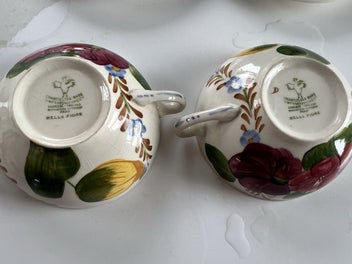 Listing 5 of 6 for Belle Fiore pair of soup bowls and saucers