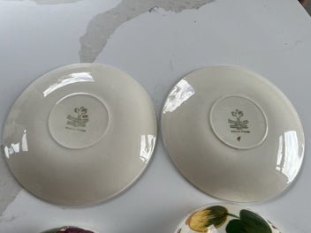 Listing 6 of 6 for Belle Fiore pair of soup bowls and saucers