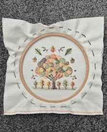 Listing 4 of 4 for Handmade autumn season cross stitch