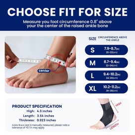 Listing 2 of 11 for Ultra-Thin Ankle Brace for Men & Women, Ankle Compression Sleeve Adjustable