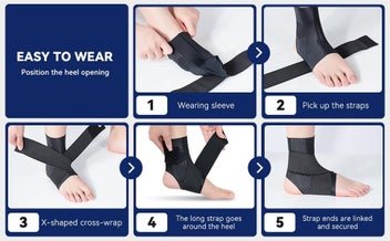 Listing 6 of 11 for Ultra-Thin Ankle Brace for Men & Women, Ankle Compression Sleeve Adjustable
