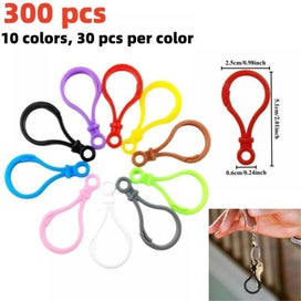 Listing 2 of 6 for 300PCS Multicolor Lobster Clasp Keychain Lanyard Clips Plastic Lobster Claw