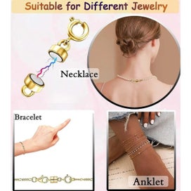 Listing 3 of 6 for 10 Pcs Golden Necklace Clasps And Closures, Beads Chain Extender, Suitable