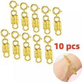 Listing 6 of 6 for 10 Pcs Golden Necklace Clasps And Closures, Beads Chain Extender, Suitable