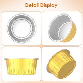 Listing 5 of 7 for 50 Pcs Mini Loaf Pans with Lids and Spoons Sealing Stickers Aluminum Foil M