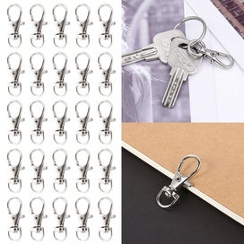 Listing 5 of 12 for 25/50/75/100pcs Swivel Lobster Clasp Clips Hook Alloy Key Ring Split Keycha