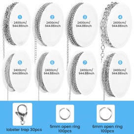 Listing 2 of 6 for Necklace Chains for Jewelry Making 65.6 ft 8 Rolls Stainless Steel Jewelry