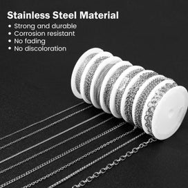 Listing 4 of 6 for Necklace Chains for Jewelry Making 65.6 ft 8 Rolls Stainless Steel Jewelry