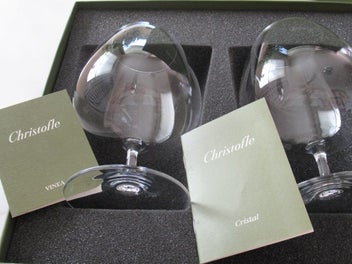 Listing 8 of 16 for CHRISTOFLE (FRANCE) LEAD CRYSTAL BRANDY/COGNAC GLASSES BOXED -SET/2