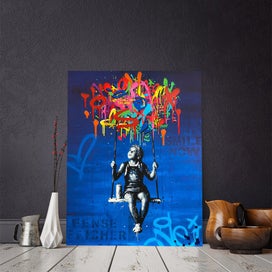 Listing 3 of 3 for Framed $1 RESERVE 1 Panel Canvas Art Print - Banksy - Follow your dream