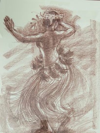 Listing 1 of 5 for Framed Limited Edition Judith Kunzle print - Cook Islands Drum Dancer