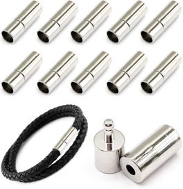 Listing 1 of 5 for 20 PCS Cord End Caps for Jewelry Making, Push Clasps for Leather Rope Neckl