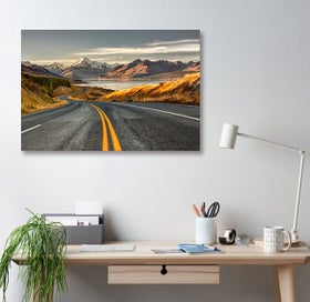 Listing 2 of 3 for Framed $1 RESERVE 1 Panel Canvas Art Print - Road to Mt Cook