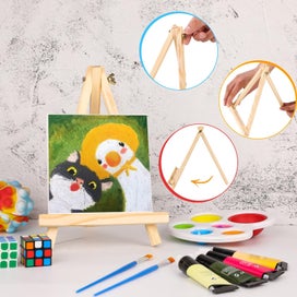 Listing 5 of 7 for 9 inch Easel for Painting, 6 Pack Wooden Easel Stand for Sign, Small Art Ea