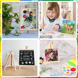 Listing 7 of 7 for 9 inch Easel for Painting, 6 Pack Wooden Easel Stand for Sign, Small Art Ea