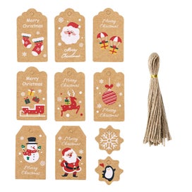 Listing 2 of 9 for Christmas Gift Tag Christmas Gift Tags, Kraft Paper Hang Labels with Ropes