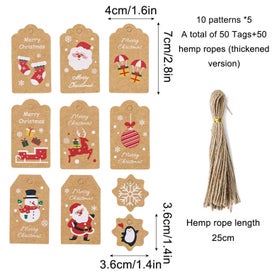 Listing 5 of 9 for Christmas Gift Tag Christmas Gift Tags, Kraft Paper Hang Labels with Ropes