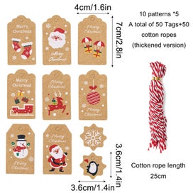 Listing 6 of 9 for Christmas Gift Tag Christmas Gift Tags, Kraft Paper Hang Labels with Ropes