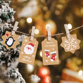 Listing 8 of 9 for Christmas Gift Tag Christmas Gift Tags, Kraft Paper Hang Labels with Ropes