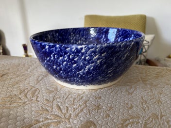 Listing 3 of 12 for Vintage 90s Blue and White Bowl with signature