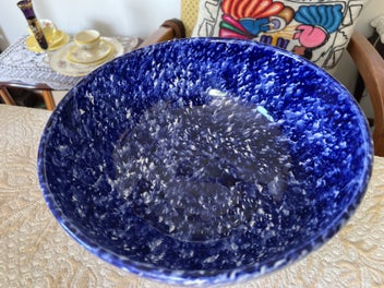 Listing 4 of 12 for Vintage 90s Blue and White Bowl with signature
