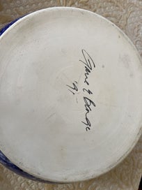 Listing 5 of 12 for Vintage 90s Blue and White Bowl with signature