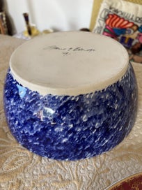 Listing 6 of 12 for Vintage 90s Blue and White Bowl with signature