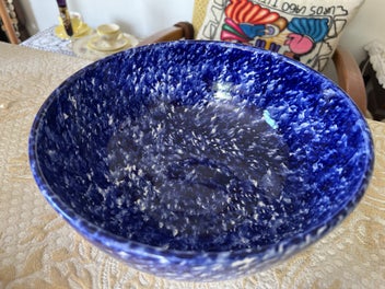 Listing 8 of 12 for Vintage 90s Blue and White Bowl with signature