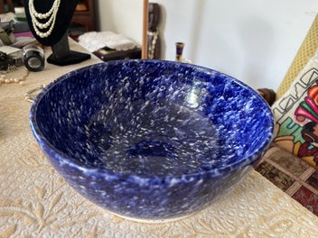 Listing 10 of 12 for Vintage 90s Blue and White Bowl with signature