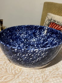 Listing 12 of 12 for Vintage 90s Blue and White Bowl with signature
