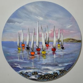 Listing 1 of 1 for Sailing away, acrylic painting