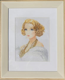 Listing 2 of 2 for Madeleine, finished cross stitch picture by John Clayton Elegance.