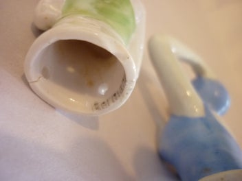 Listing 3 of 6 for GERMAN CERAMIC HALF DOLLS X 2 .