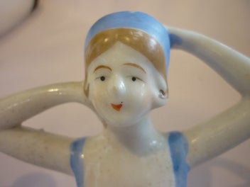 Listing 4 of 6 for GERMAN CERAMIC HALF DOLLS X 2 .
