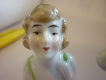 Listing 5 of 6 for GERMAN CERAMIC HALF DOLLS X 2 .