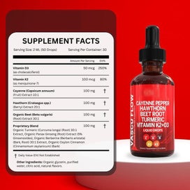 Listing 5 of 8 for Cayenne Pepper Hawthorn Beet Root Turmeric Vitamin K2+D3 Drops Supplements 60ml
