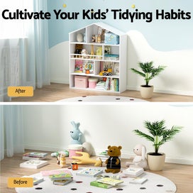 Listing 5 of 6 for Keezi 4 Tiers Kids Bookshelf Wooden Bookcase Display Storage Organiser Cabinet W