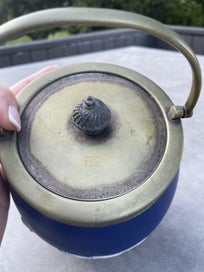 Listing 3 of 4 for JASPER BLUE BISCUIT BARREL & LID