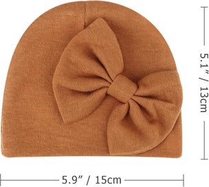 Listing 7 of 7 for Newborn Baby Girls Hats Mittens Set Hospital Hat Beanie Infant Bow Hats Bab