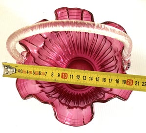 Listing 2 of 3 for Large and commanding Cranbury Glass Handled basket.