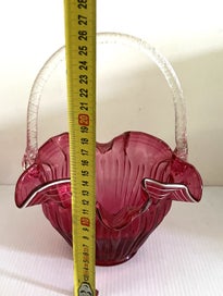 Listing 3 of 3 for Large and commanding Cranbury Glass Handled basket.