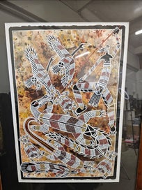 Listing 2 of 8 for Searching for that statement art piece? Original 'Jungala' Aboriginal Art Piece.