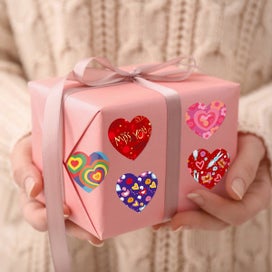 Listing 3 of 8 for Valentines Gift Tags Stickers Heart Stickers Labels Sheets Valentine's Day