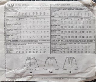 Listing 2 of 2 for McCALL'S 8411, CHILDREN 'S AND GIRLS' SKIRTS, SIZE 4,5,5