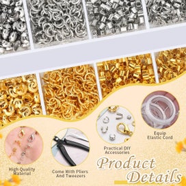 Listing 4 of 7 for Crimp Beads for Jewelry Making DIY Crimp Tube and Beads Set 1200Pcs Crimpin